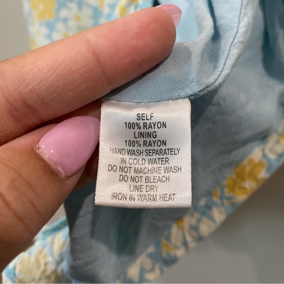 Cotton Candy LA Floral Summer Midi Dress Split Leg Blue Yellow Small - Picture 6 of 10